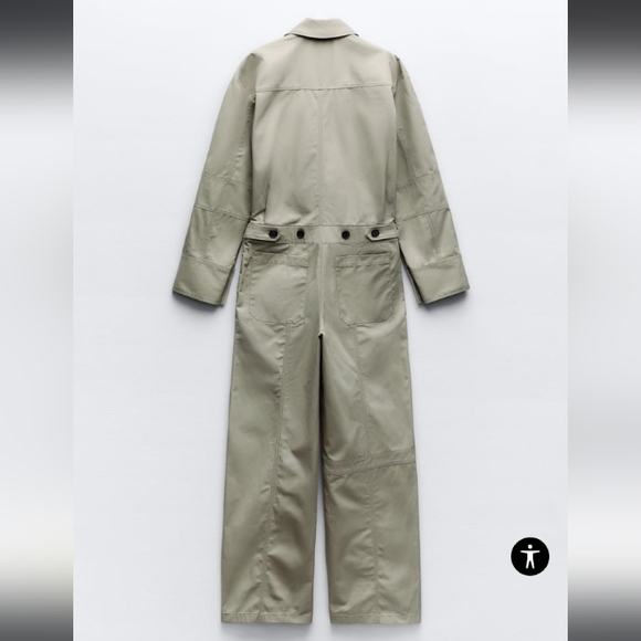 ZARA BEIGE FULL GABARDINE JUMPSUIT - Picture 4 of 9